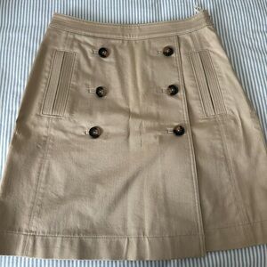 Tory Burch Beige Double-Breasted A-Line Skirt